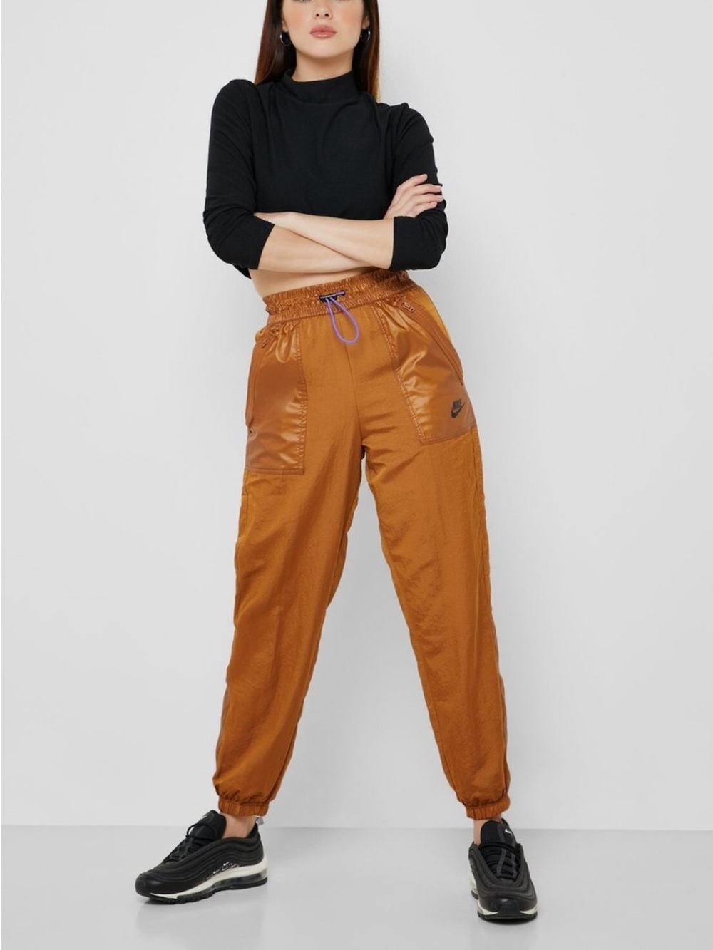 Nike Women's Rebel Cargo Jogger Pants in Burnt Sienna sz Small